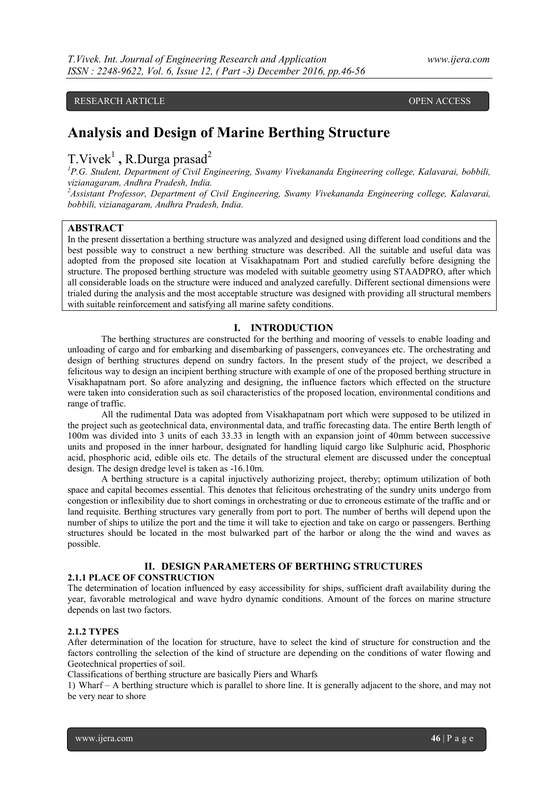 First page of the published Marine Berthing Structure research article